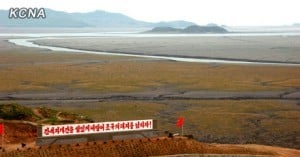 View of Kwaksan land reclamation project (KCNA/Pyongyang).
