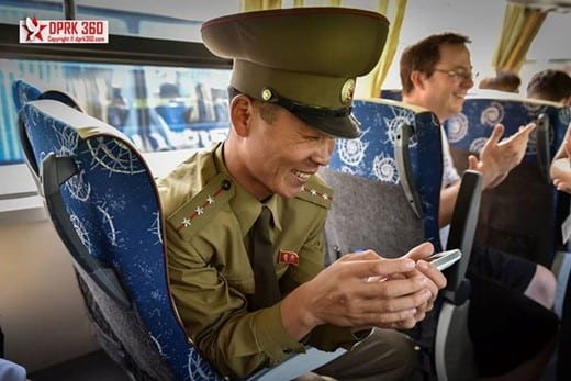 The Senior Lieutenant at Panmunjom JSA was so intrigued by samples of my 360 panoramas that he dropped everything he was doing to jump up my bus and ride with me all the way out. Photo and caption by Aram Pan