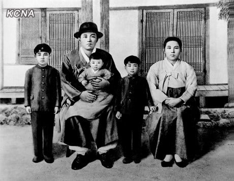 Kim Il-sung as a child, with his parents. The Revolutionary founders of the Korean nation. | Image: KCNA